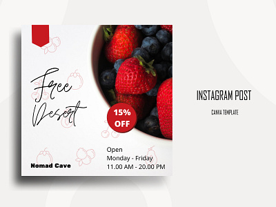 Food Instagram Post Canva Template canva template