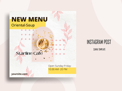 New Menu Cafe Instagram Post Canva Template