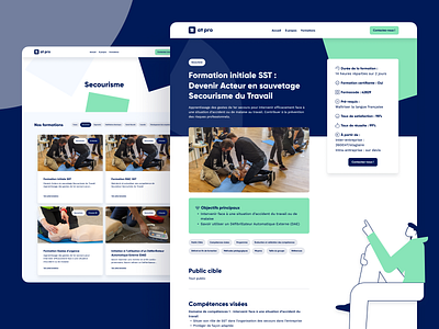 AT Pro Formation — Website — Catalog of various training courses branding card design identity illustration marketing minimal pattern screens ui ux website