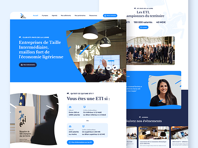 Club ETI — Website — Pays de la Loire's mid-sized companies branding card design graphic design graphism homepage identity marketing screens ui ux website