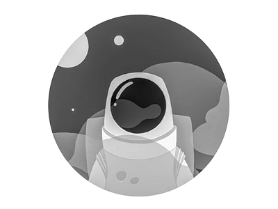 Double watching astronaut clouds eye illustration moon space