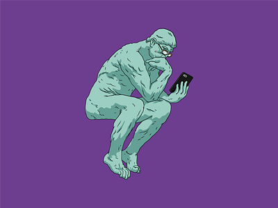 TDB – The Thinker character illustration illustrator le penseur marcelsinge rodin sculpture theater theatre