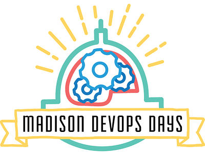 Madison DevOps Days brain branding capitol devops gears logo madison mark