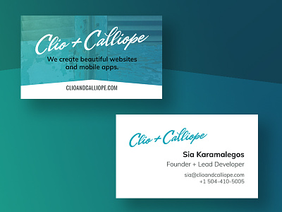 Clio + Calliope business cards branding business card greek identity logo new orleans print