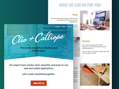 Clio + Calliope - Homepage Design home homepage minimal new orleans ui ux web website
