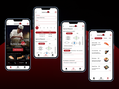 Sushi Reservation App with special instructions.