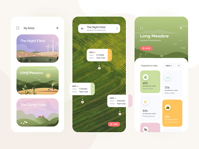 🌾 Drone Image Recognition - Agro App 🌾 agricultural agro agro app dron image dron recognition field field app illustration mobile app ui uig studio