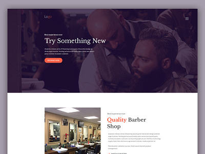 Barber Shop Landing Page barber creative flat landing minimal page shop template theme webdesign website