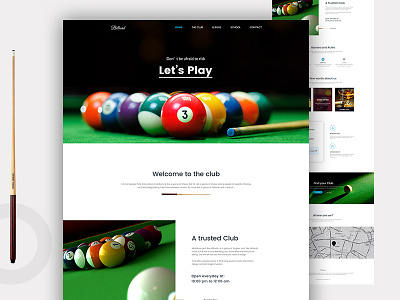 Billiard Landing page billiard cfeative design landing page pool snooker ui ux web webdesign