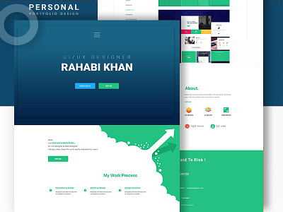 Personal Website blue clean design illustration portfolio responsive site ui ux web website workspace