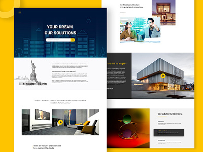 Architecture app archimatters architecture best shot color creative dribbble illustration landing page minimal property template