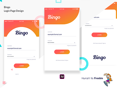 Freebie-Bingo Login Page Design apps creative design dribbble free freebie login login page minimal typography ui ux