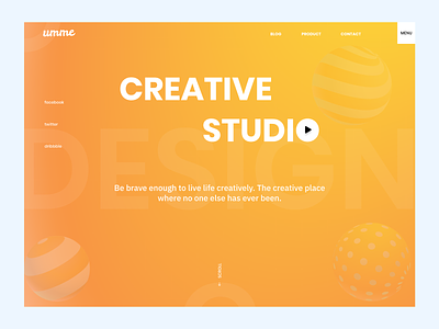 Creative Studio agency creative design dribbble illustration landing minimal product template ui ux web website