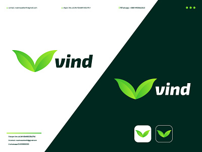 vind abstract logo brand identity brand logo color logo creative logo design fashion logo gradient logo graphic logo icon logo illustration leaf logo logo logo and branding logo design luxury logo modern logo professional logo v leaf logo v logo