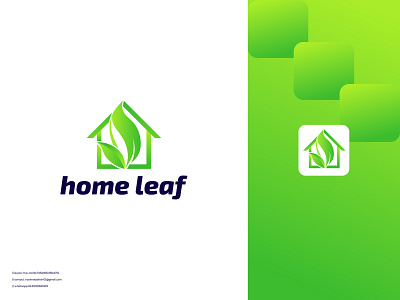 home leaf abstract logo brand identity brand logo color logo creative logo design fashion logo gradient logo graphic logo home leaf logo home logo illustration leaf home logo leaf logo logo logo and branding logo design professional logo vector