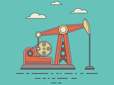 Oil Rig crude flyer oil petroleum pumpjack rig vector