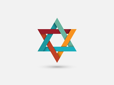 Six-pointed star abstract colorful design element icon logo sign six star symbol vector