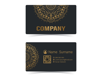 Business Card. Vintage Luxury Gold Abstract Mandala Design abstract black business card gold luxury luxury design mandala vintage