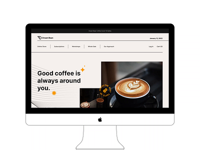 Dream Bean Coffee, Landing Page Design branding coffee shop design e commerce logo ui ux web design