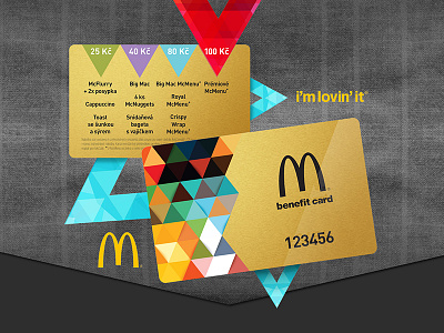 McDonald's – cards design benefit cards creative design employee gift gold mcdonalds triangle