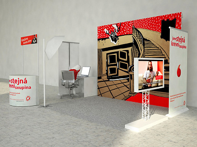 Vodafone – expo stand advertising architecture concept design exhibition expo interior lecture stand