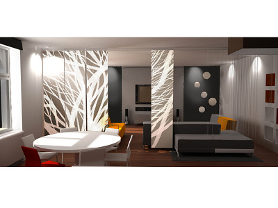 Interior design – Serge room 3d concept design interior kitchen living room solution space