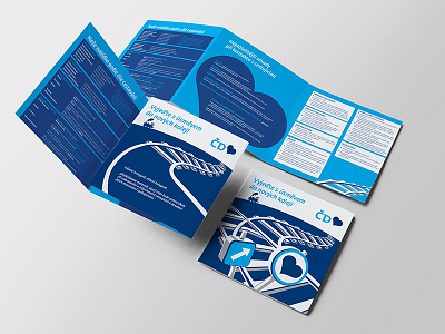 Ceske drahy – trifold brochure blue brochure clear design heart inspiration press print square train trifold