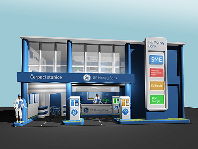 GE Money Bank – expo stand advertising concept exhibition expo gas interior promotion stand station