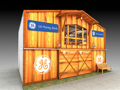 GE Money Bank – expo stand barn concept design expo interior promotion stand western