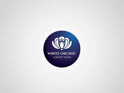 White orchid – logotype brand branding circle design flower logo logotype luxury orchid purple tours