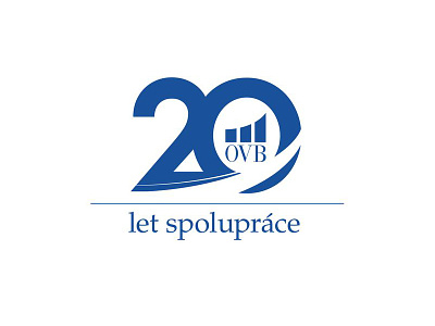 Ovb 20 anniversary blue clear design logotype old ovb typo years