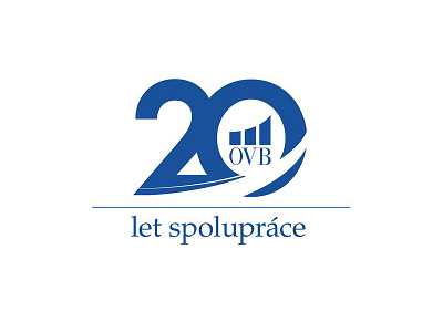 Ovb 20 anniversary blue clear design logotype old ovb typo years