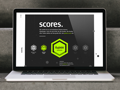 The 'score' section of our gamification landingpage dark gamification onepage
