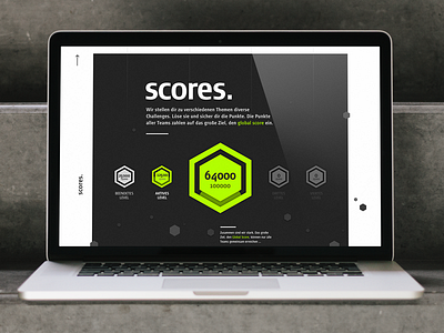 The 'score' section of our gamification landingpage