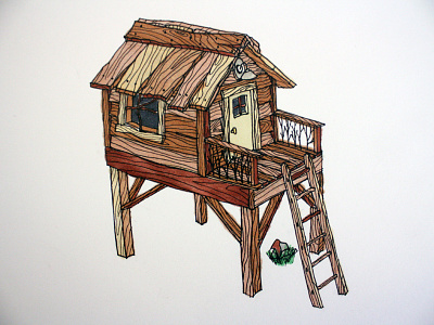 Treehouse - Marker doodle fort sketch treehouse