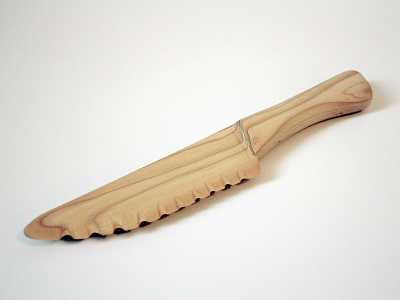 Wooden Knife 002 blade hickory kitchen knife lettuce wood