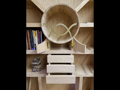 Myst-inspired Bookcase WIP 1 bespoke bookcase custom furniture myst real wood