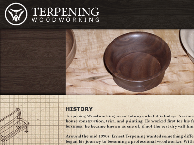 Terpening Woodworking - Live custom design terpening web website wood work working