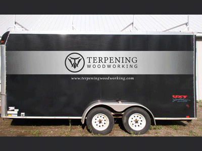 Terpening Woodworking - Trailer Graphics WIP graphics terpening trailer wood woodworking work wrap