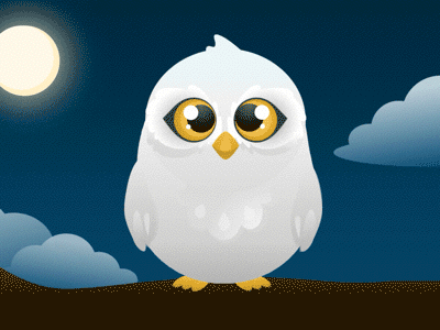 Ernesto animated animation character cuddle cute design drag eyes night owl principle