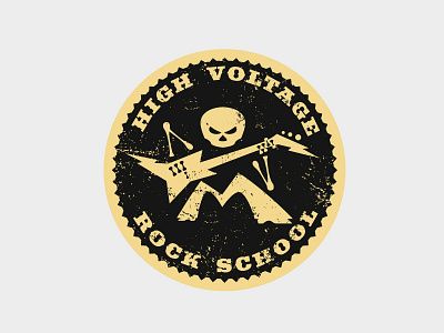 School Of Rock branding guitar high logo loud music play rock school stage teacher voltage