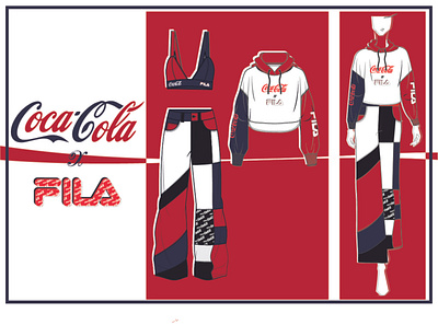 COCA COLA X FILA branding cads coca cola design fashion fila graphic design illustration logo technical drawing ui