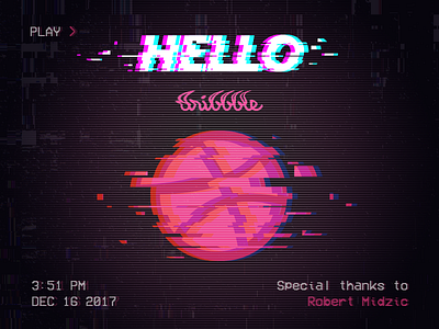 Hello Dribbble color debut dribbble first glitch shot thanks