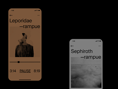 Brutal Player ◼️ app brutalism design fun ios music app music player rampue suisse typo typogaphy typography ui ux