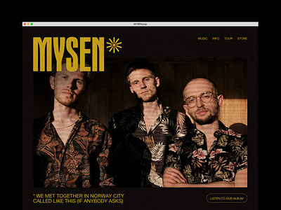 MYSEN Band band band merch bands boysband branding electronic music music music art music website musician mysen mystery typogaphy website