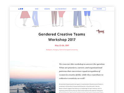 Gendered Creative Teams Workshop 2017 conference illustration landing page ui design ux design visual design workshop