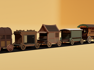 Horse LowPoly Coaches in 3d 3d animation branding graphic design logo motion graphics ui