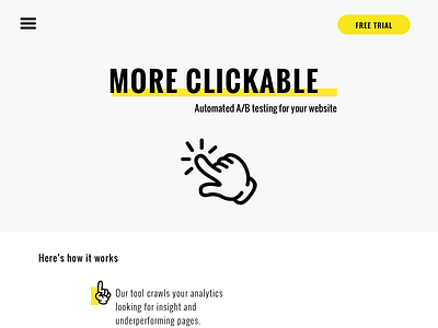 More Clickable landing page marketing sales page