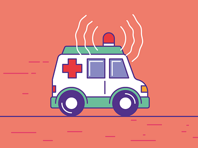 Ambulance flat health help icon icondesign illustration lineart vector