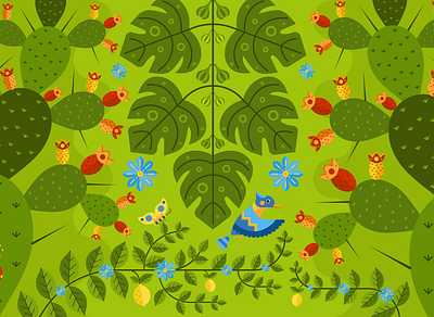 Sicily abstract adobe illustrator animals bird butterfly cactus design flowers geometric graphic design green illustration italy lemon nature plants sicily summer vector